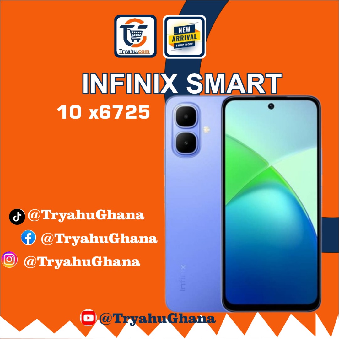 Infinix Smart 10 X6725 (4GB RAM, 64GB ROM) | Affordable 4G Smartphone | Tryahu Ghana